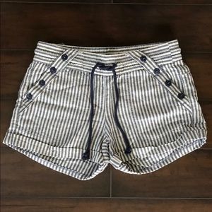 Rewind navy and cream striped shorts